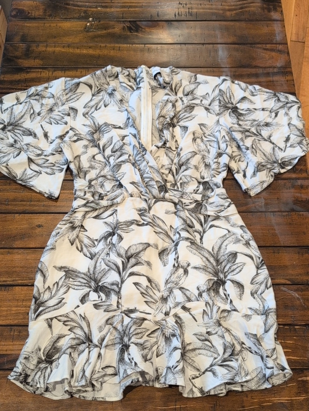 Significant Other Linen Sienna Tropical Bird Mini Dress - Picture 2 of 9